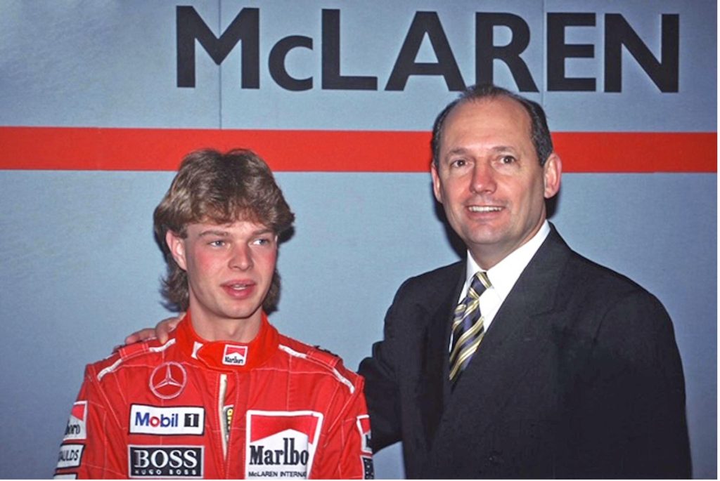 A youthful Jan with Ron Dennis who gave him his first Formula 1 Grand Prix drive in the Pacific Grand Prix in 1995 (Photo Peter Nygaard: Grand Prix Photo.)