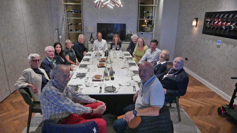 On the evening before the Assembly some of the members met at Silverstone for dinner including Daniele Audetto, Vice-President Mario Theissen, President Emanuele Pirro and David Piper with their wives and honorary member Dr Gerry Brandstetter front left, Graham Gauld and Larch Gauld